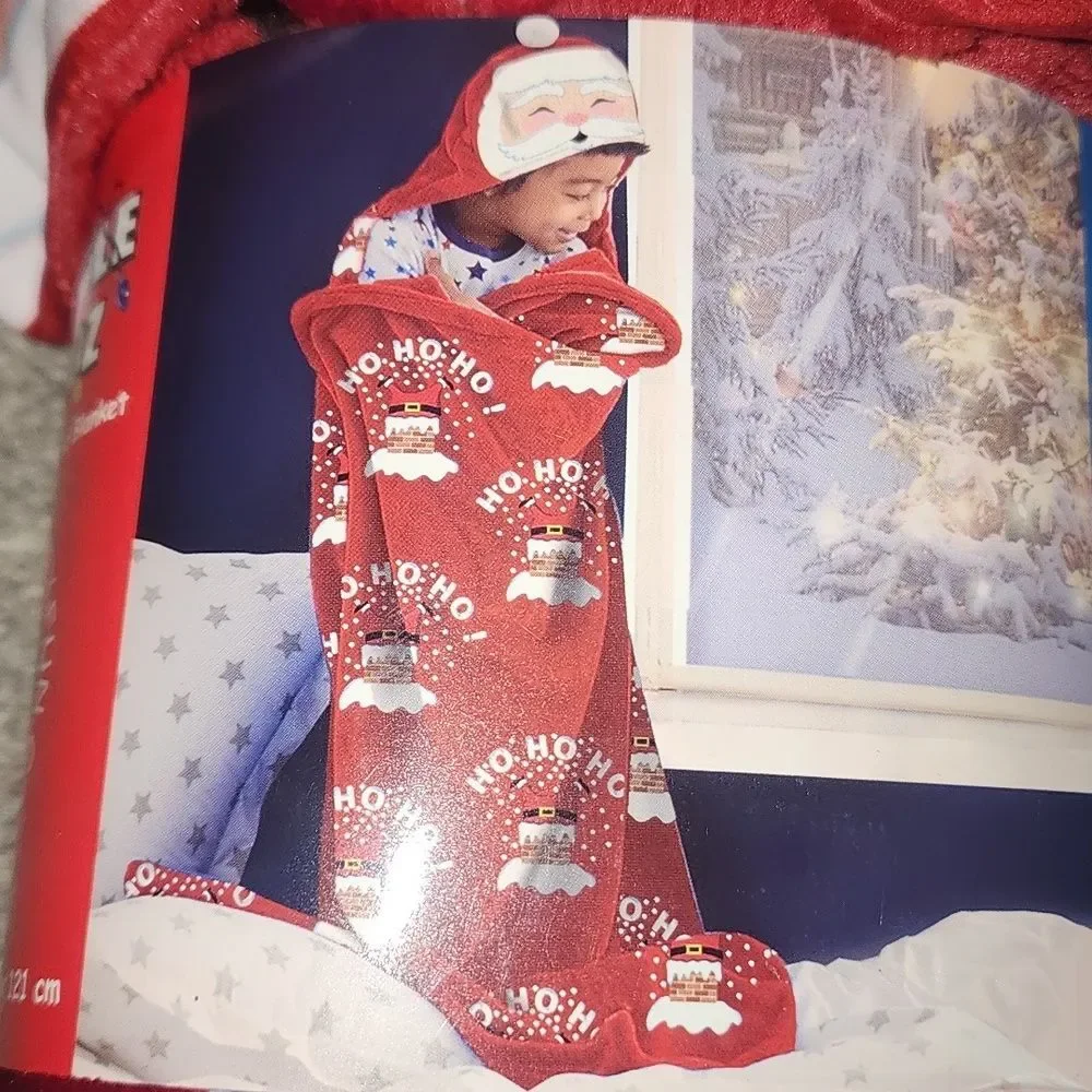 Festive Red Holiday Throw Blanket